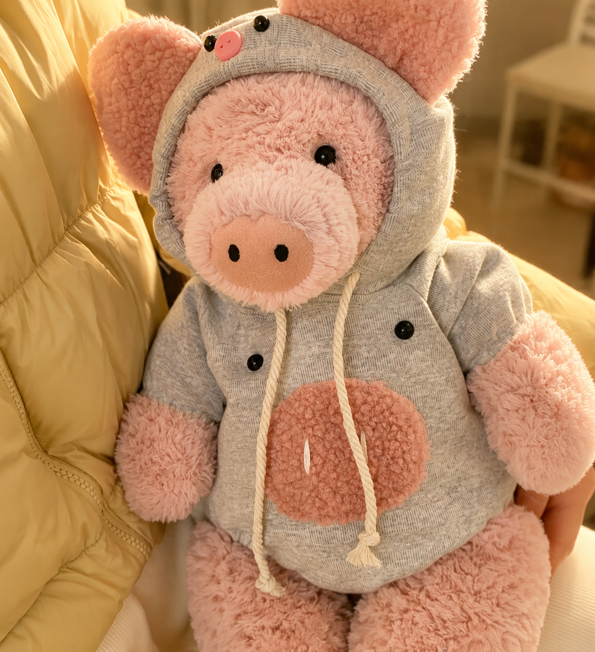 Cute Pig Plush Hoodie Jumpsuit Outfit β Handmade Stuffed Animal Clothes Only