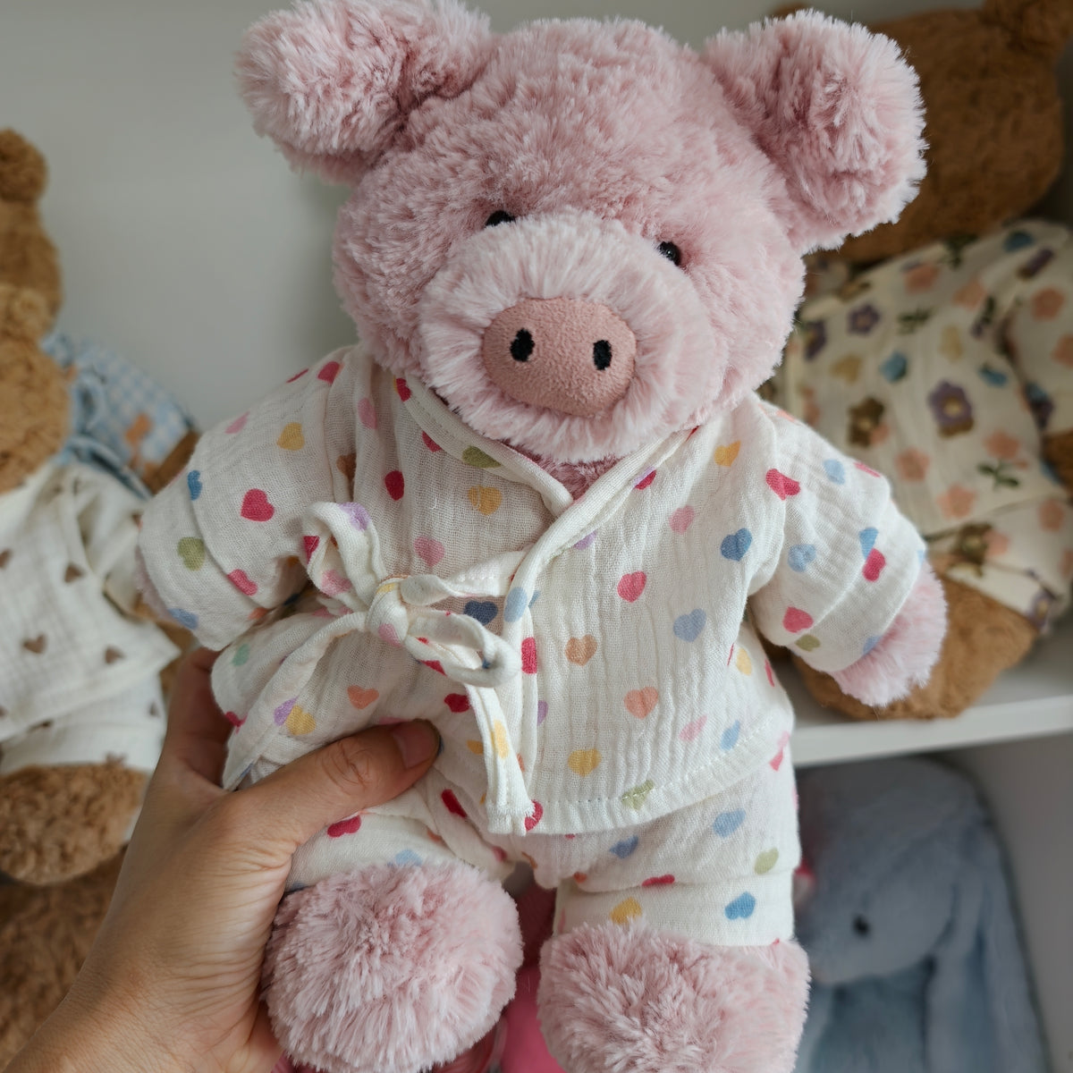 Handmade Cotton Pajama Set for Teddy Bears β Cozy Sleepwear (Clothing Only)