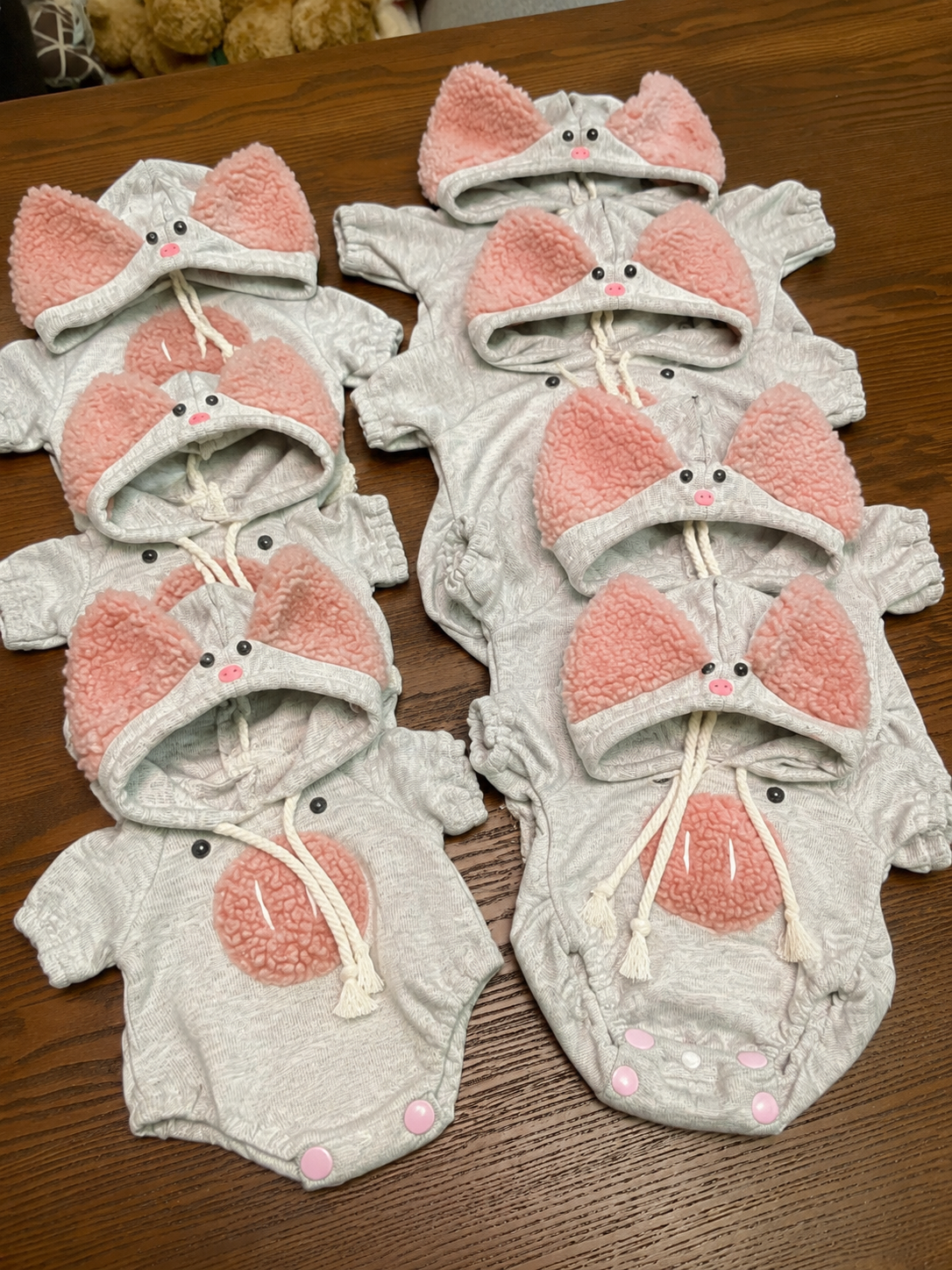 Cute Pig Plush Hoodie Jumpsuit Outfit – Handmade Stuffed Animal Clothes Only