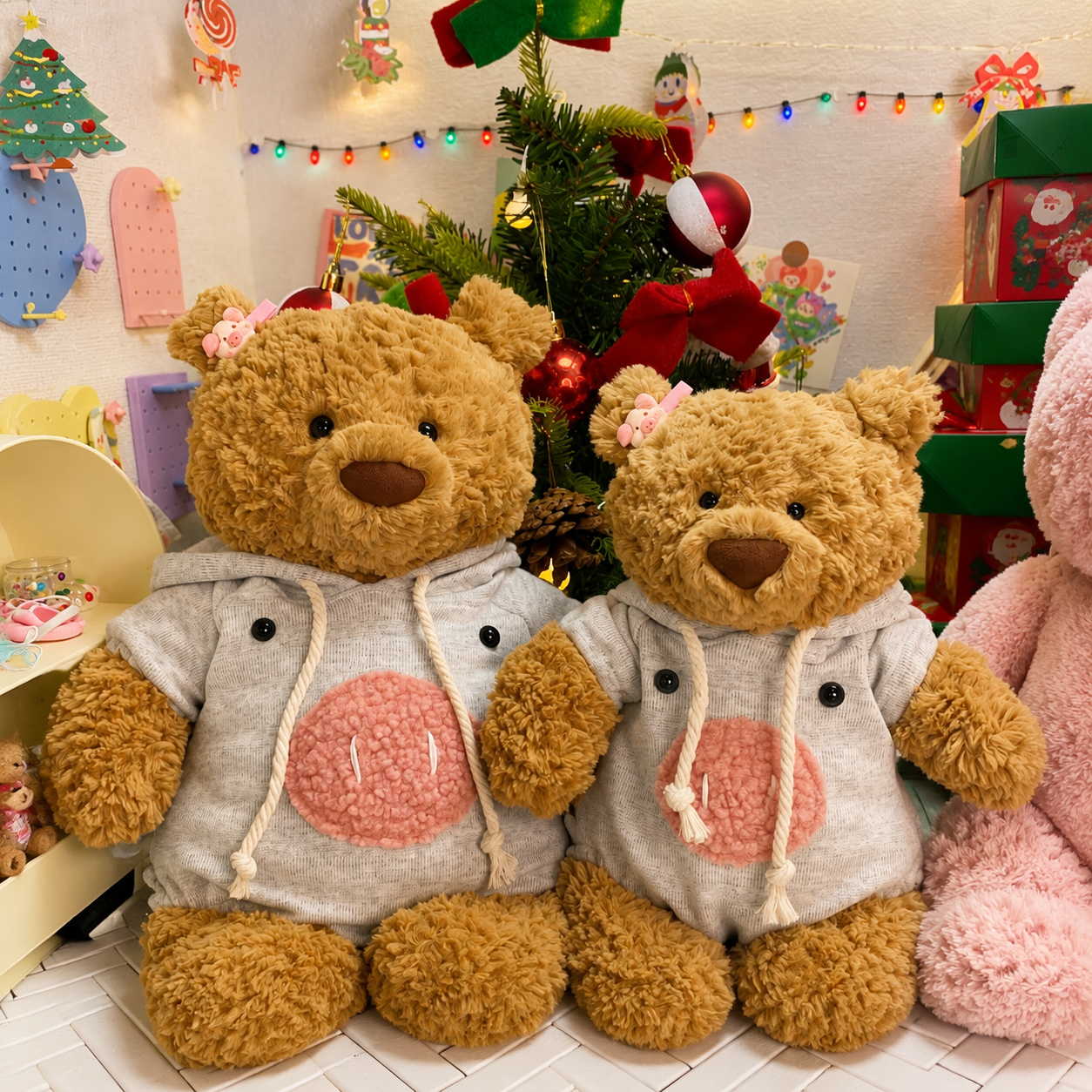 Cute Pig Plush Hoodie Jumpsuit Outfit – Handmade Stuffed Animal Clothes Only