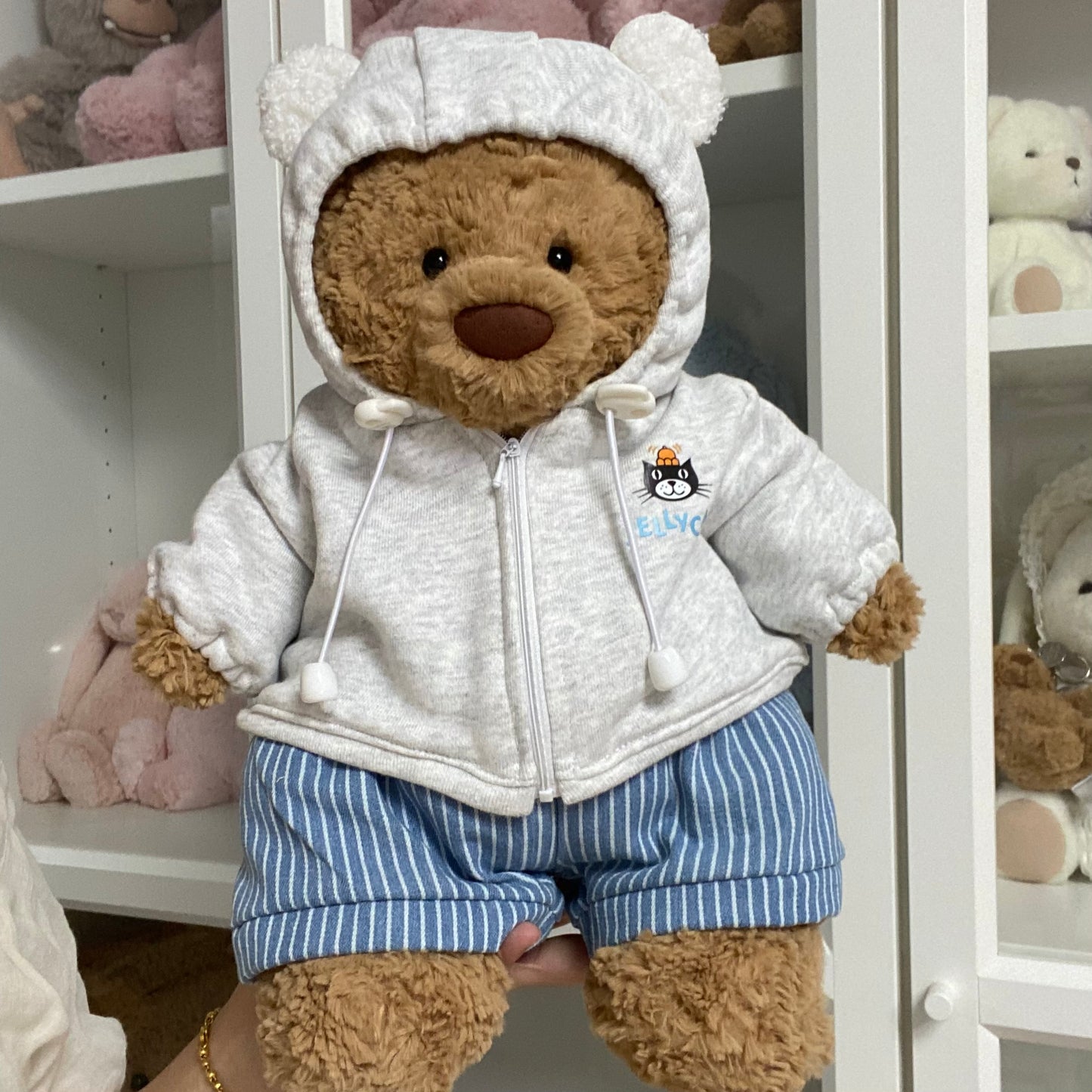 Handmade Bear & Pig Hoodie Jacket Set (Clothes Only, Plush Toy Not Included)