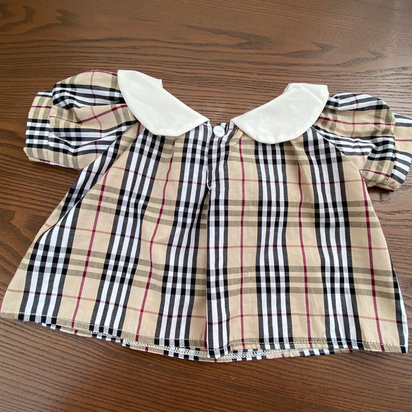 Handmade Plaid Shirt & Dress Outfit Set for Plush Bear and Pig | Teddy Bear Clothes Only