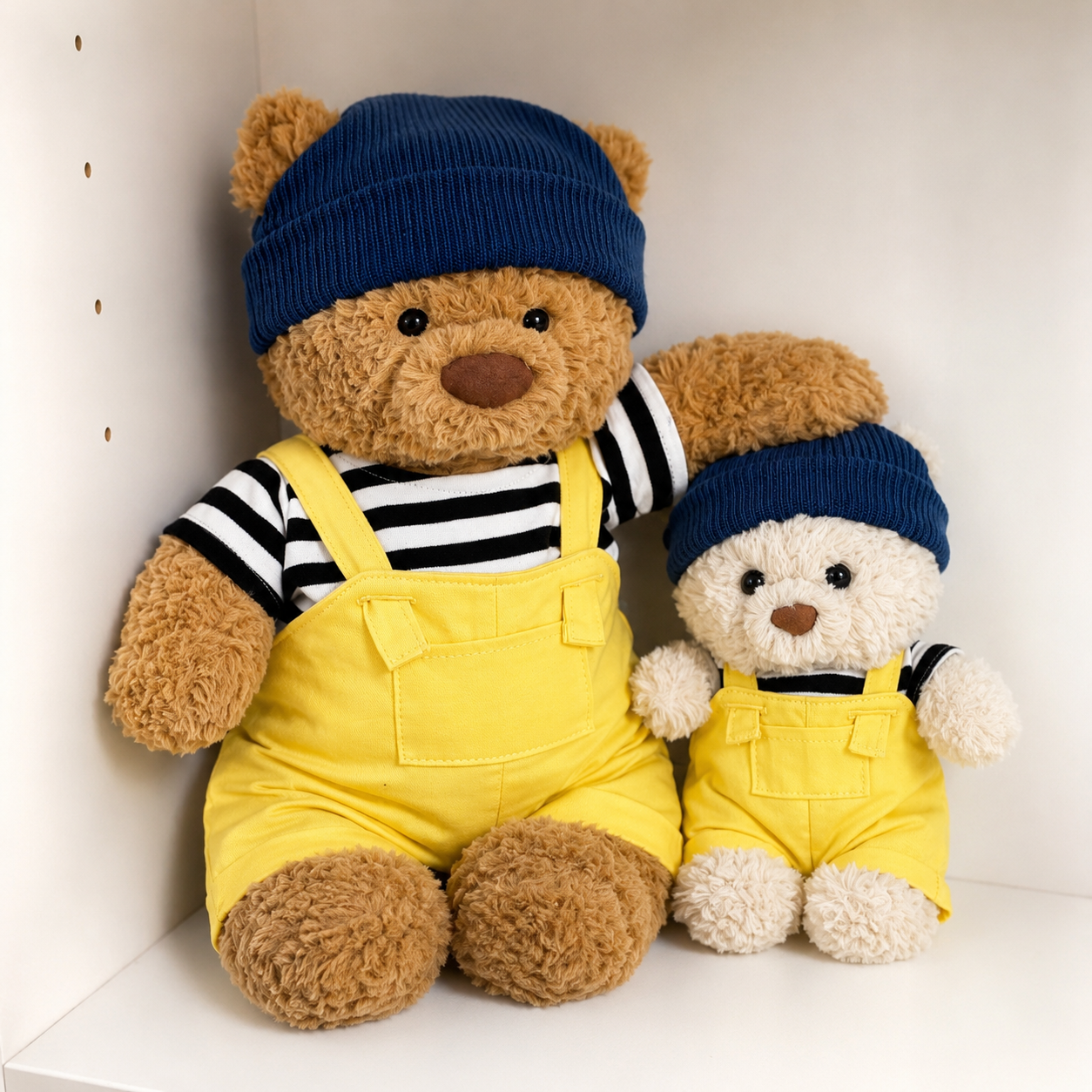 Handmade Cute Teddy Bear Sailor Outfit Set 3 Pieces, Sailor Top Pants & Hat (Clothes Only)