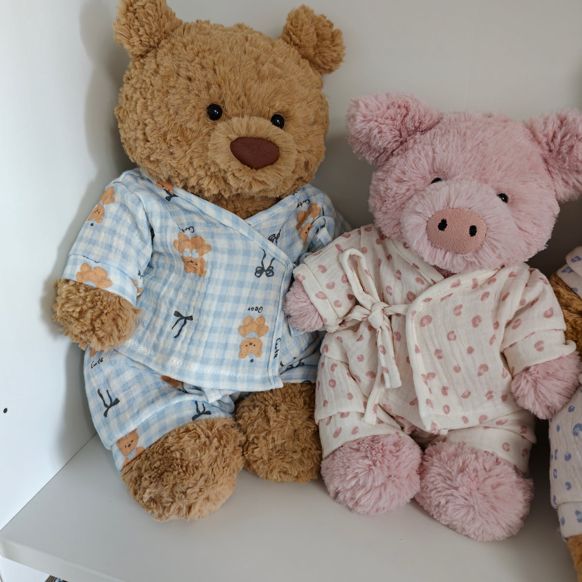 Handmade Cotton Pajama Set for Teddy Bears – Cozy Sleepwear (Clothing Only)