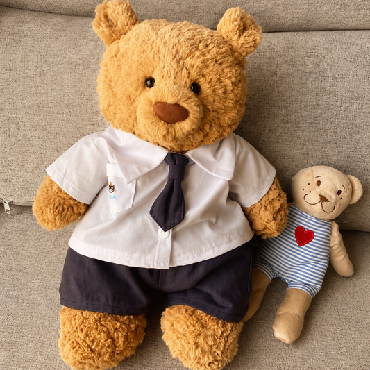 Handmade Cute Teddy Bear Shirt Uniform Outfit Set – Clothing Only, Plush Toy Not Included