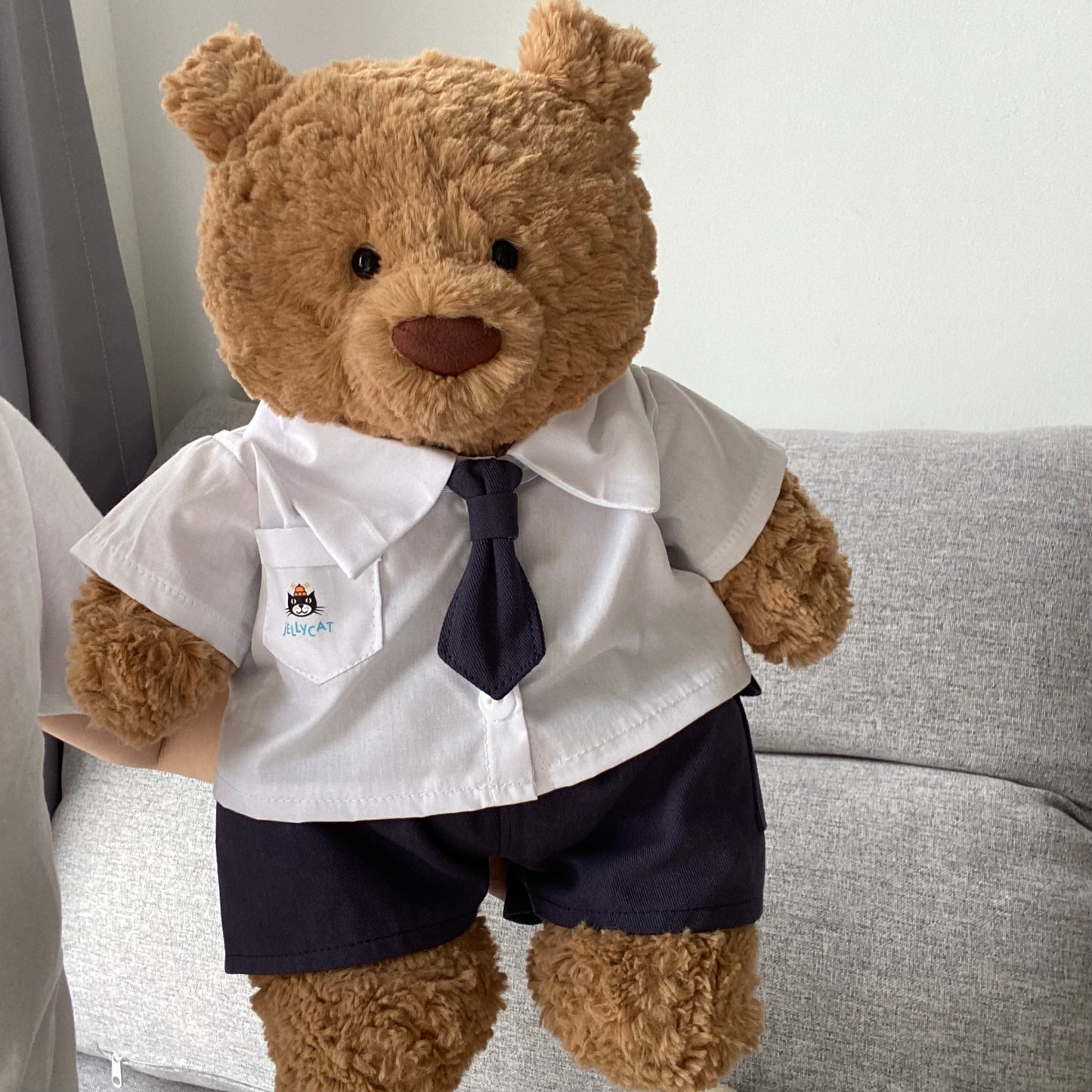 Handmade Cute Teddy Bear Shirt Uniform Outfit Set – Clothing Only, Plush Toy Not Included