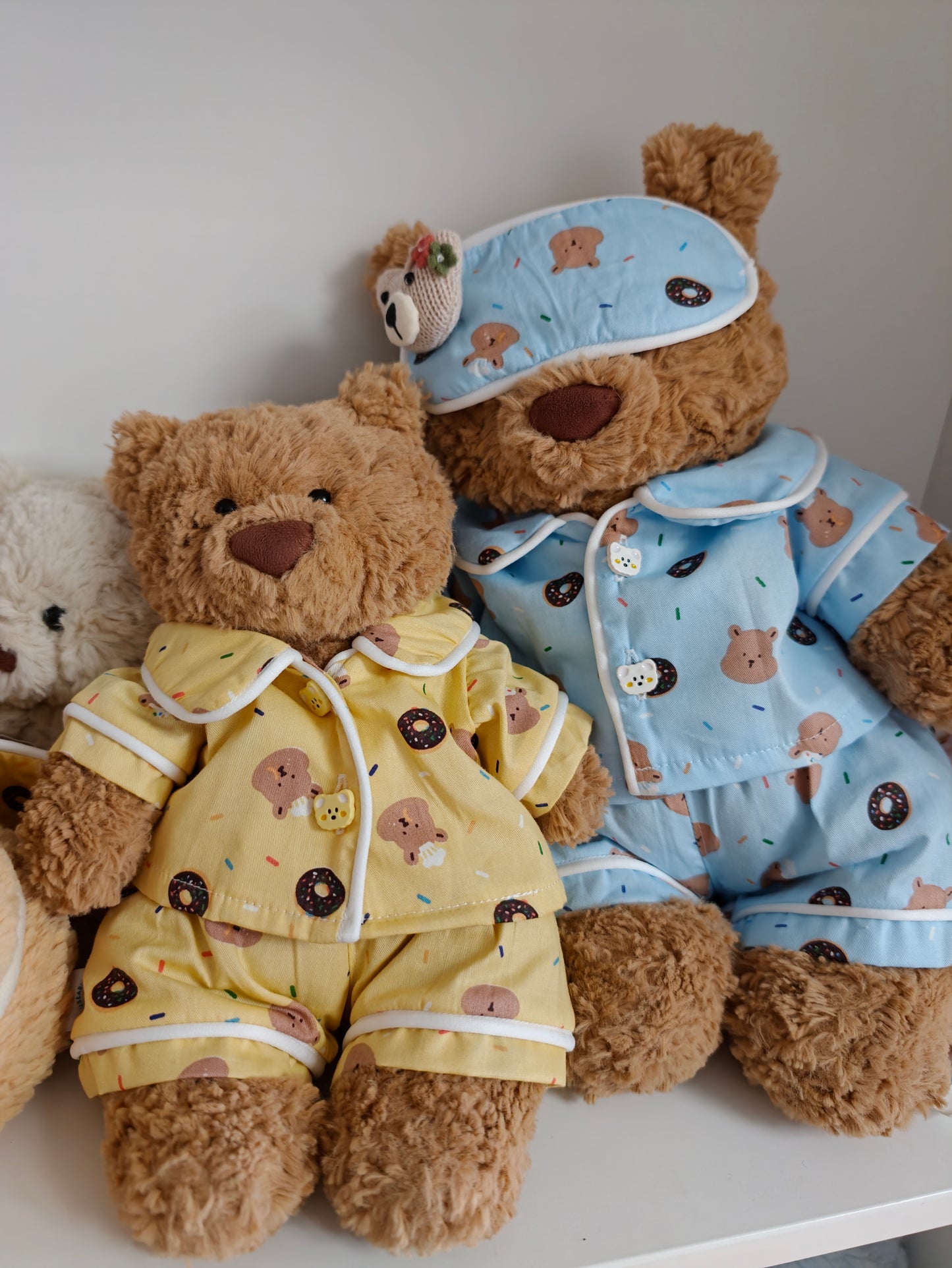 Handmade Teddy Bear Pajama Set with Sleep Mask | Plush Bear Clothes Only