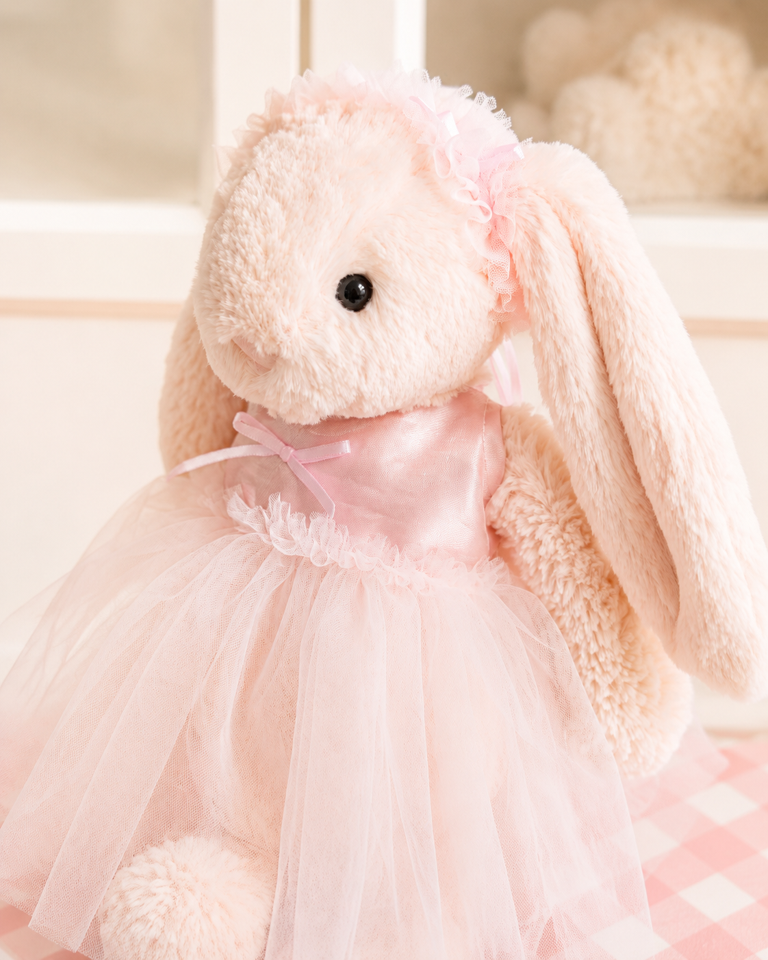 Handmade Bunny Tutu Dress Outfit for Plush Rabbit – Cute Princess Doll Clothes (Clothes Only)