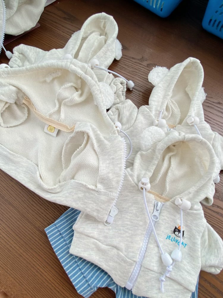 Handmade Bear & Pig Hoodie Jacket Set (Clothes Only, Plush Toy Not Included)