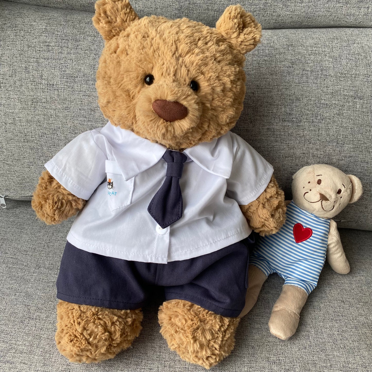 Handmade Cute Teddy Bear Shirt Uniform Outfit Set – Clothing Only, Plush Toy Not Included
