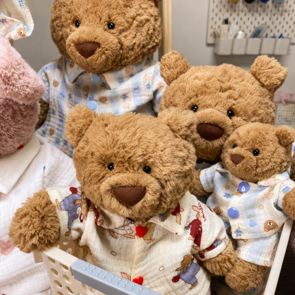 Handmade Cute Teddy Bear Pajama Set – Top & Shorts (Plush Toy Not Included)
