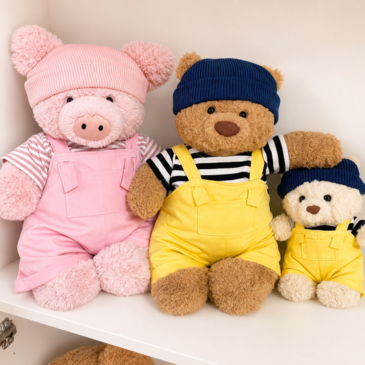 Handmade Cute Teddy Bear Sailor Outfit Set 3 Pieces, Sailor Top Pants & Hat (Clothes Only)