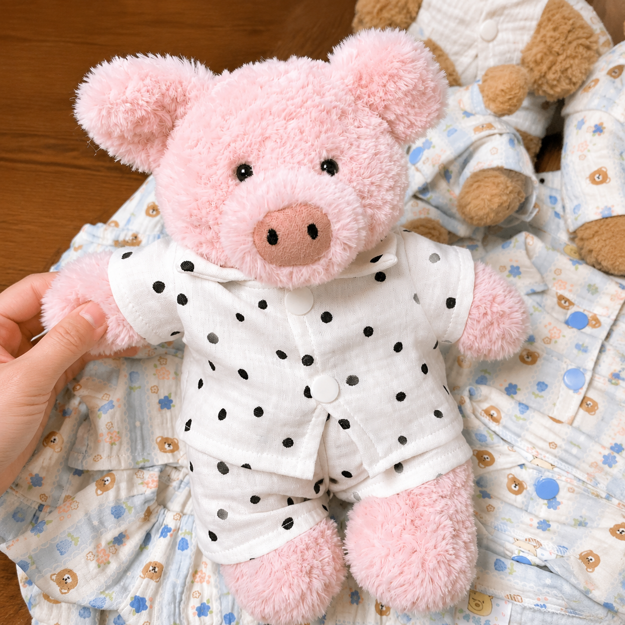Handmade Cute Teddy Bear Pajama Set – Top & Shorts (Plush Toy Not Included)