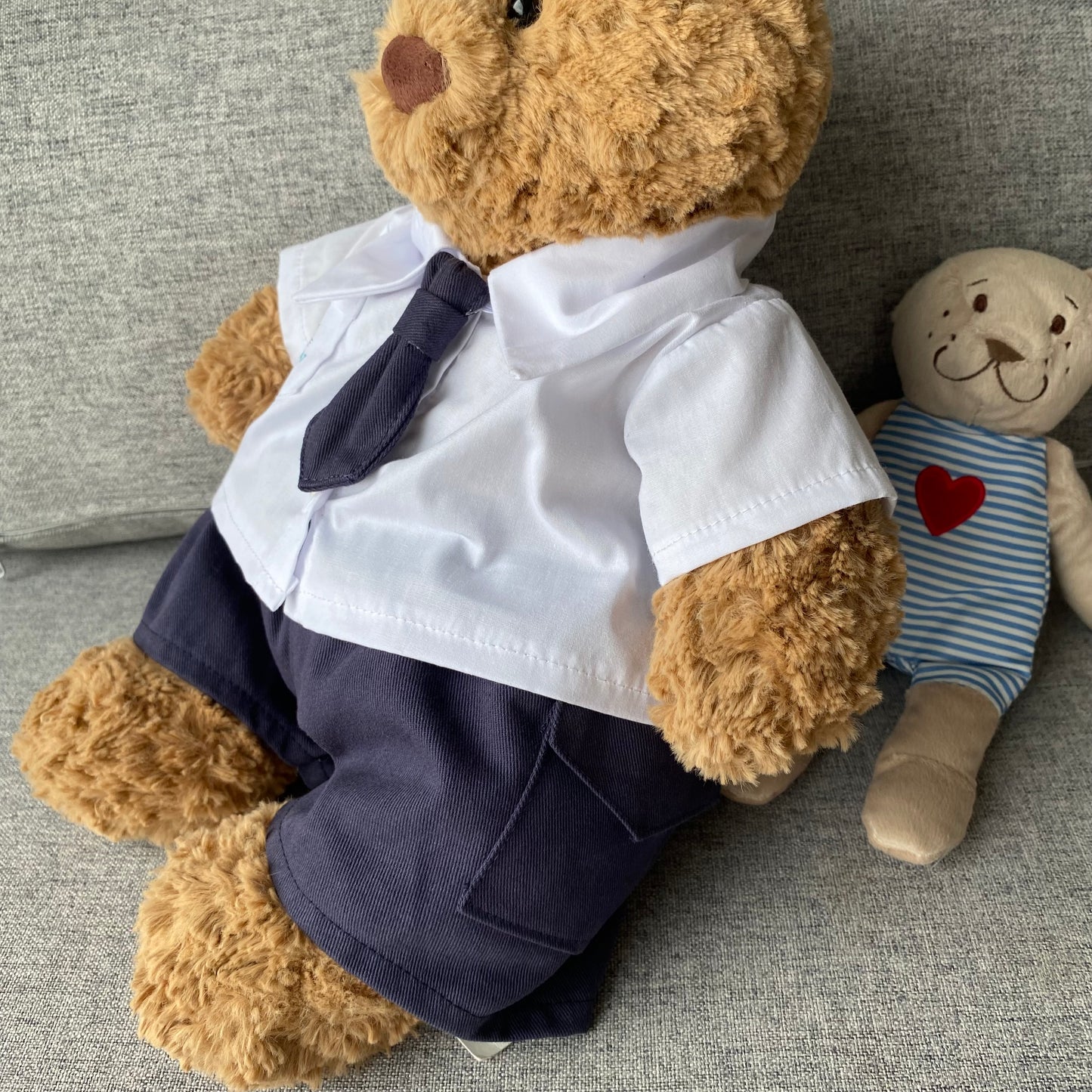 Handmade Cute Teddy Bear Shirt Uniform Outfit Set – Clothing Only, Plush Toy Not Included