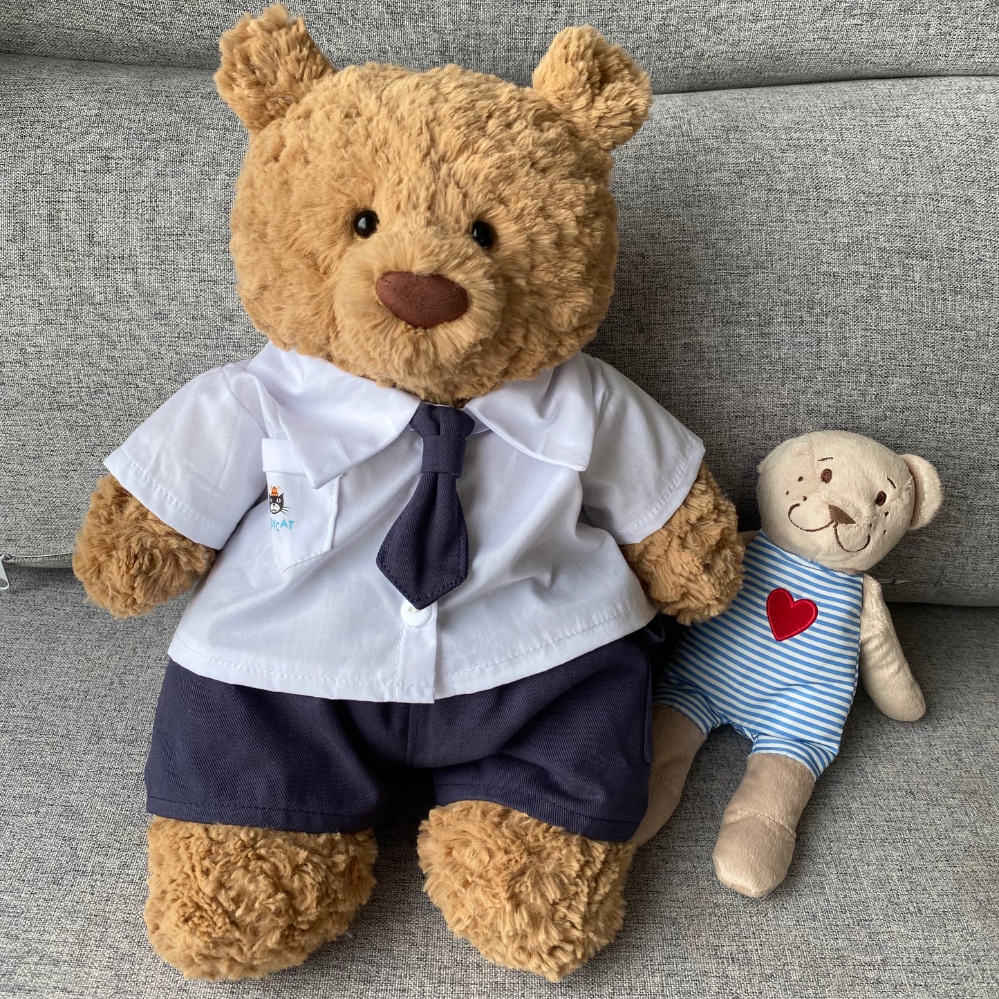 Handmade Cute Teddy Bear Shirt Uniform Outfit Set – Clothing Only, Plush Toy Not Included