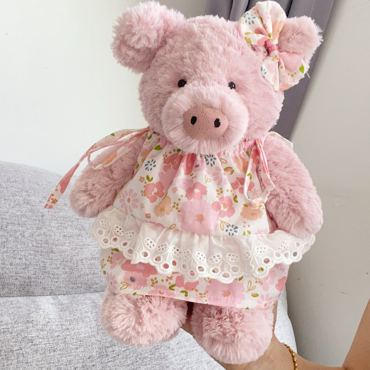 Cute Floral Tie Strap Dress for Plush Bears (Clothing Only, Bear Not Included)