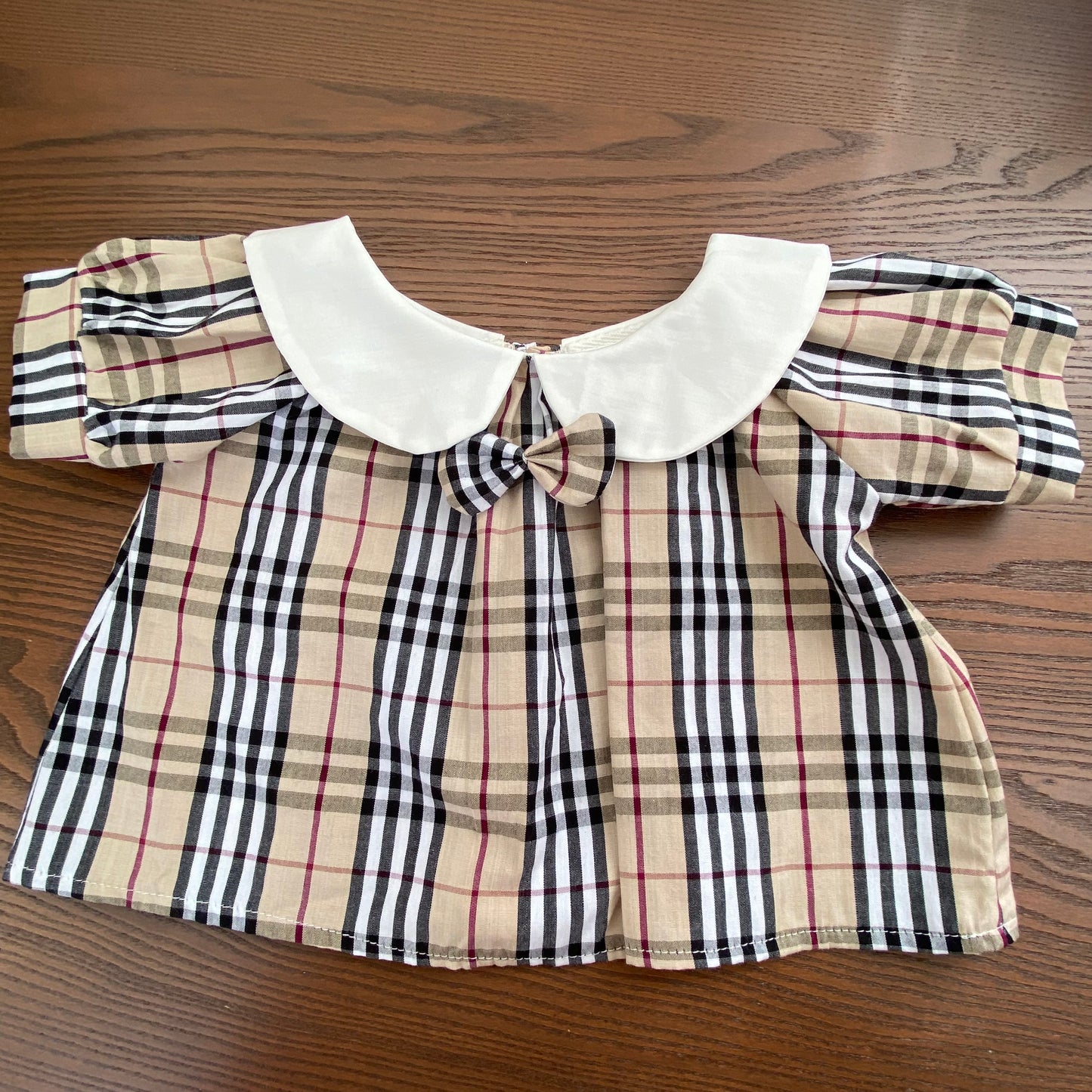 Handmade Plaid Shirt & Dress Outfit Set for Plush Bear and Pig | Teddy Bear Clothes Only