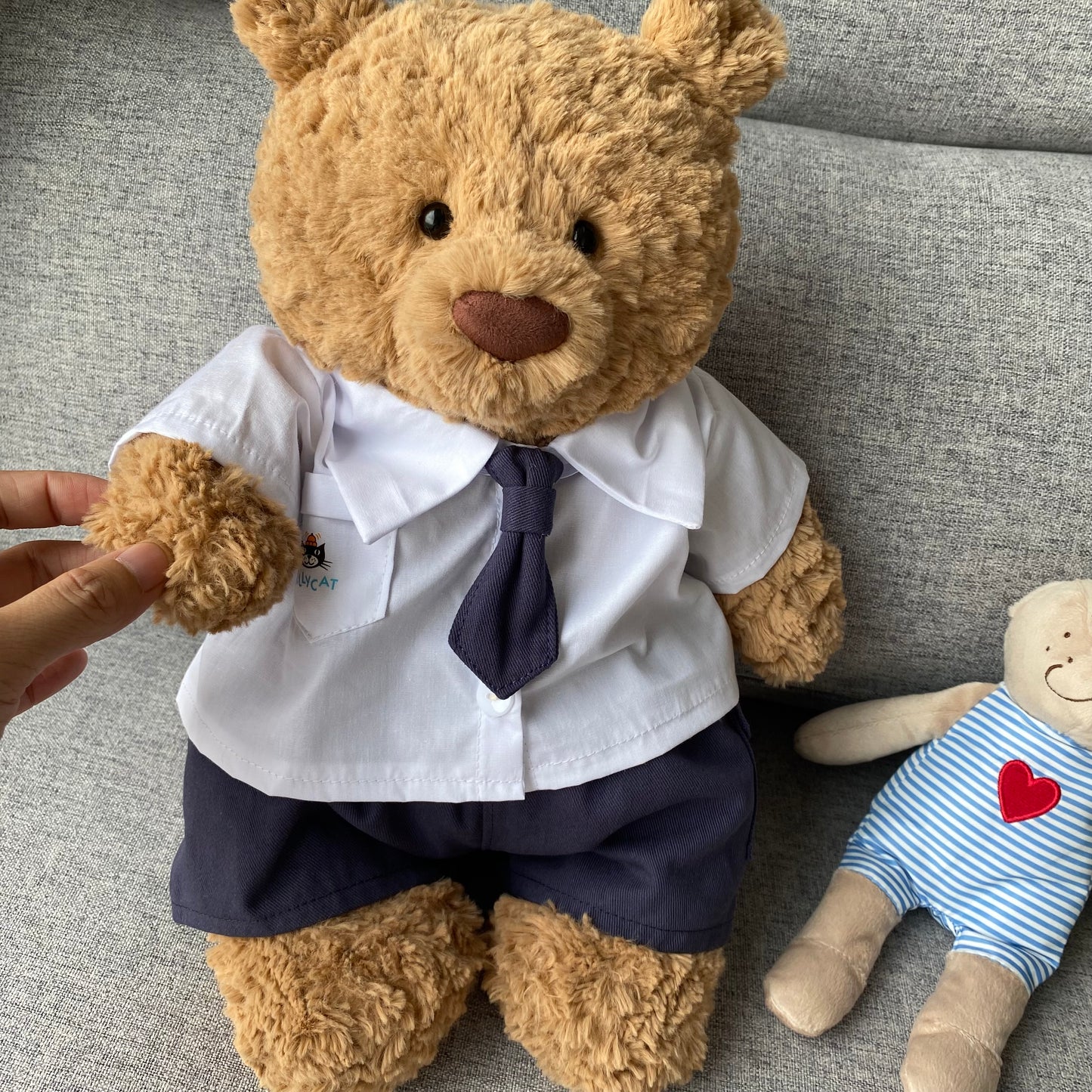 Handmade Cute Teddy Bear Shirt Uniform Outfit Set – Clothing Only, Plush Toy Not Included