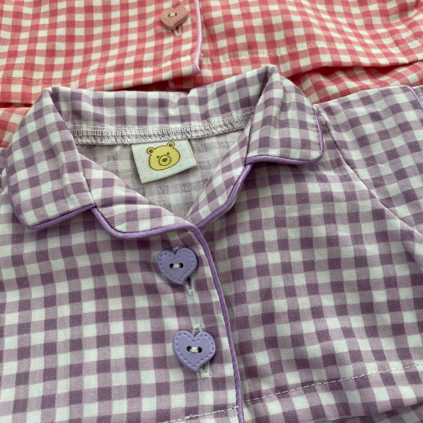 Cute Plaid Cartoon Pajama Set for Plush Bears (Clothing Only, Bear Not Included)