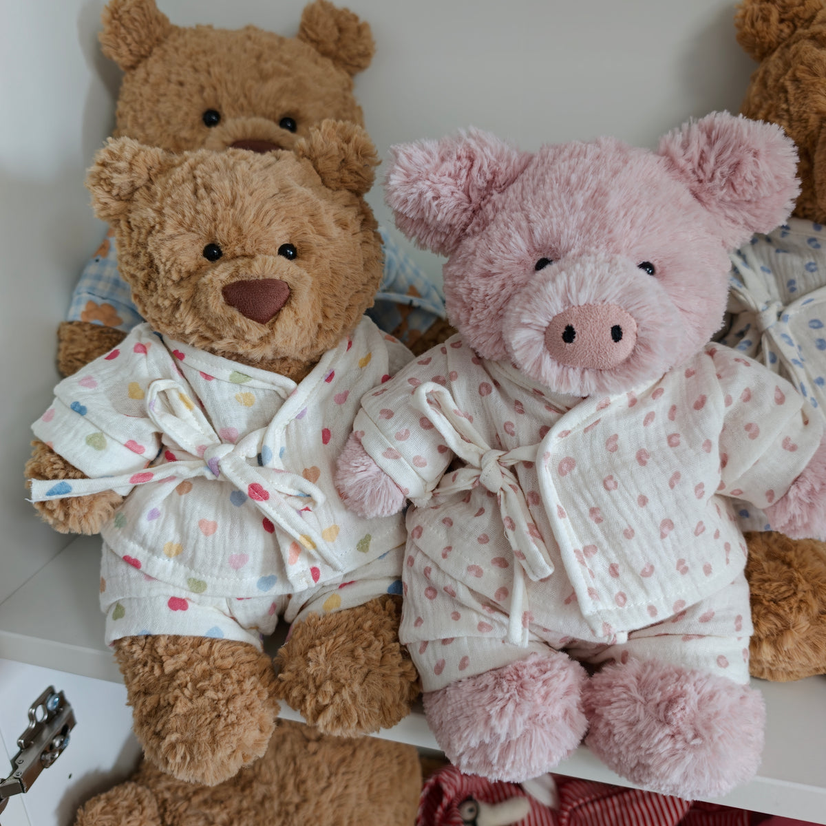 Handmade Cotton Pajama Set for Teddy Bears – Cozy Sleepwear (Clothing Only)
