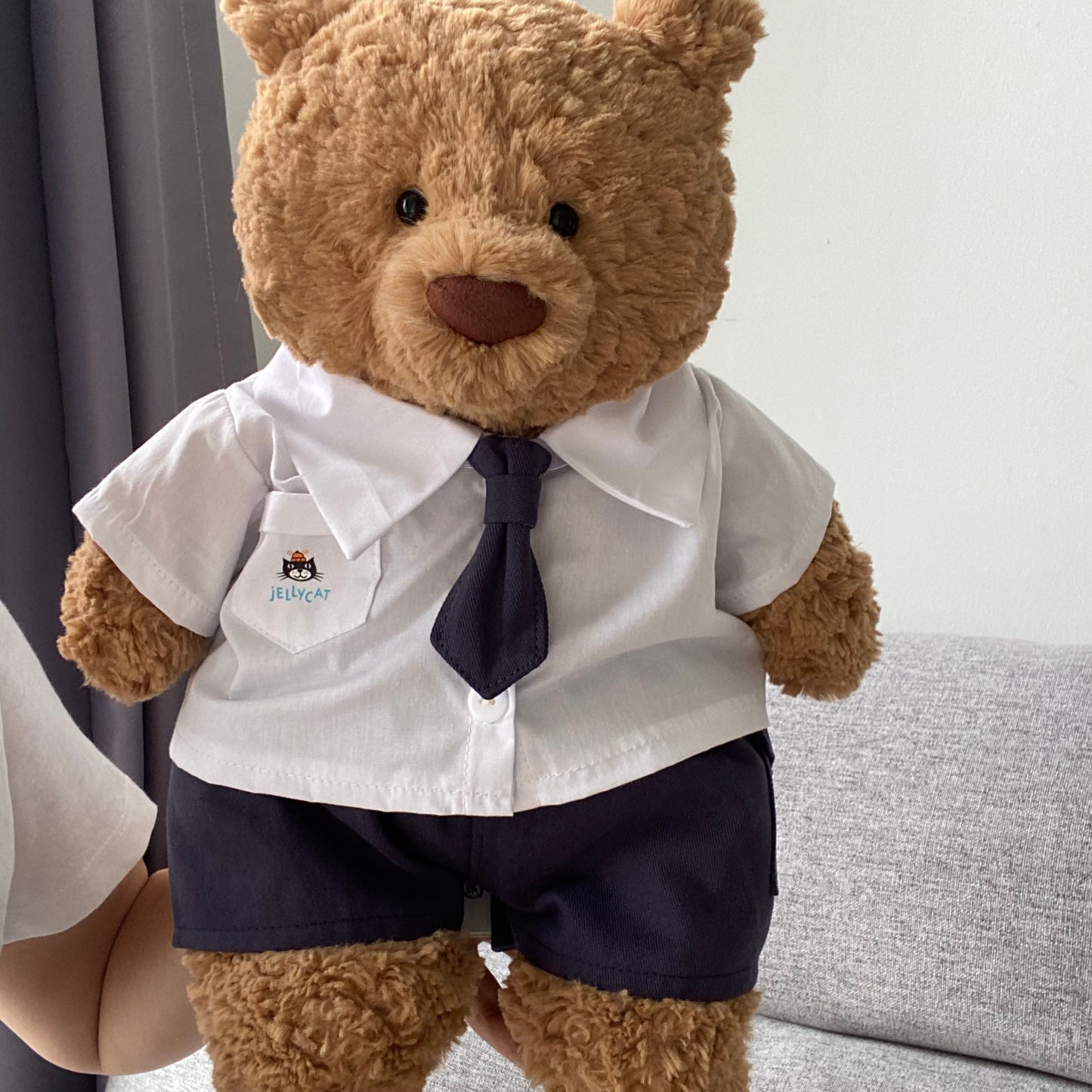 Handmade Cute Teddy Bear Shirt Uniform Outfit Set – Clothing Only, Plush Toy Not Included