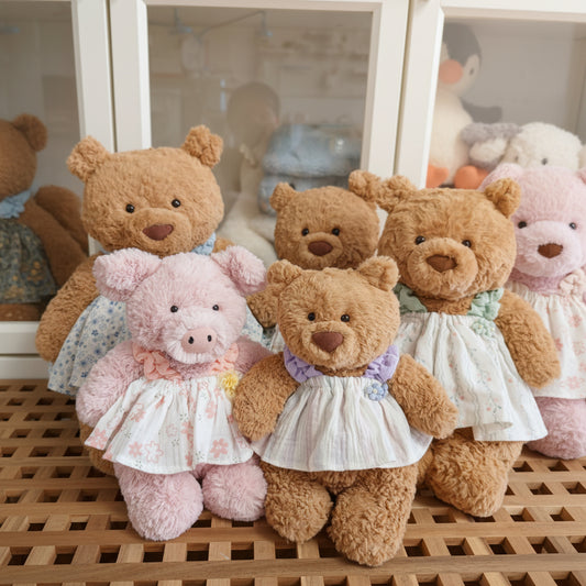 Handmade Floral Dress for Teddy Bear | Plush Bear Outfit Clothes Only