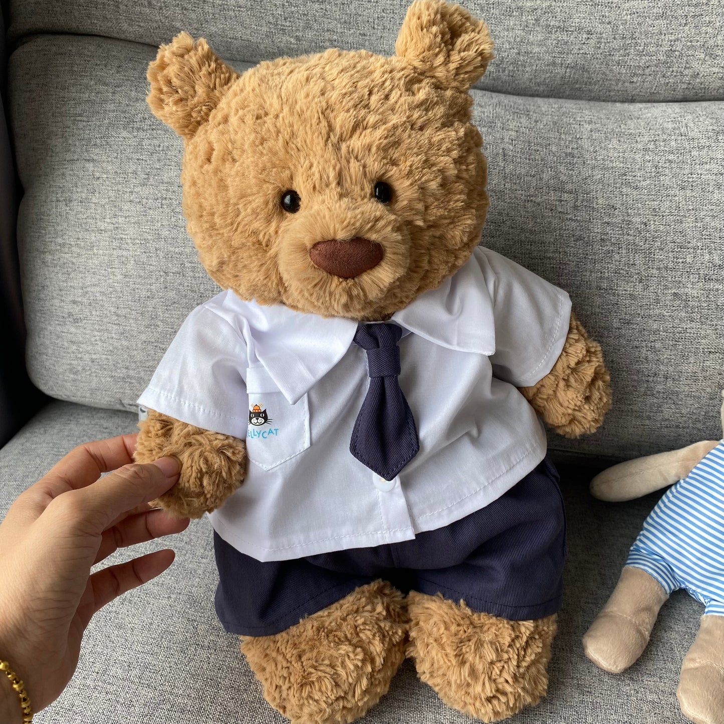 Handmade Cute Teddy Bear Shirt Uniform Outfit Set – Clothing Only, Plush Toy Not Included