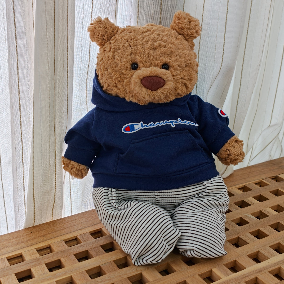 Handmade Cute Teddy Bear Hoodie Set – Plush Bear Outfit (Clothing Only)