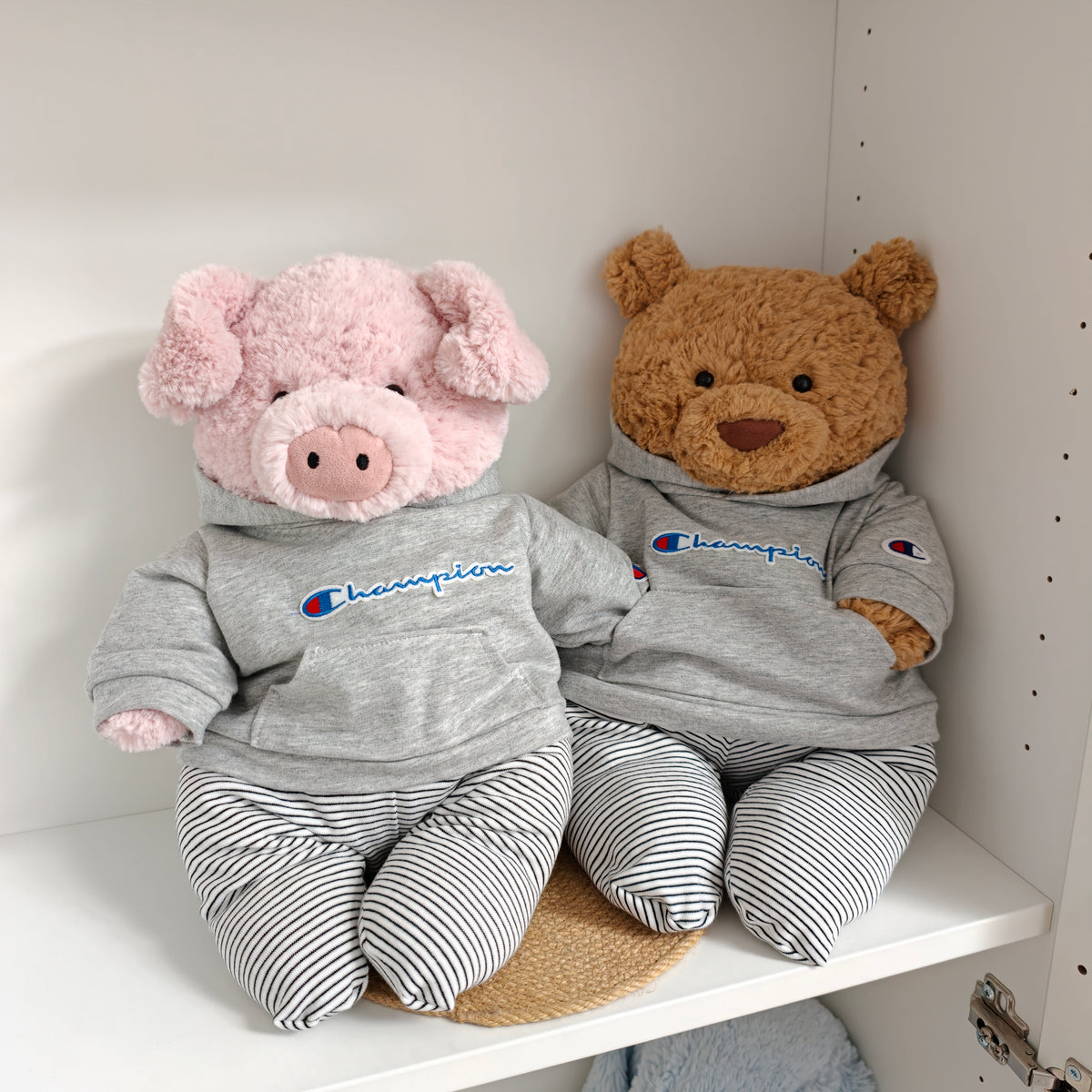 Handmade Cute Teddy Bear Hoodie Set – Plush Bear Outfit (Clothing Only)