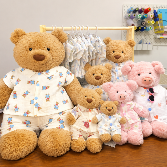 Handmade Cute Teddy Bear Pajama Set – Top & Shorts (Plush Toy Not Included)