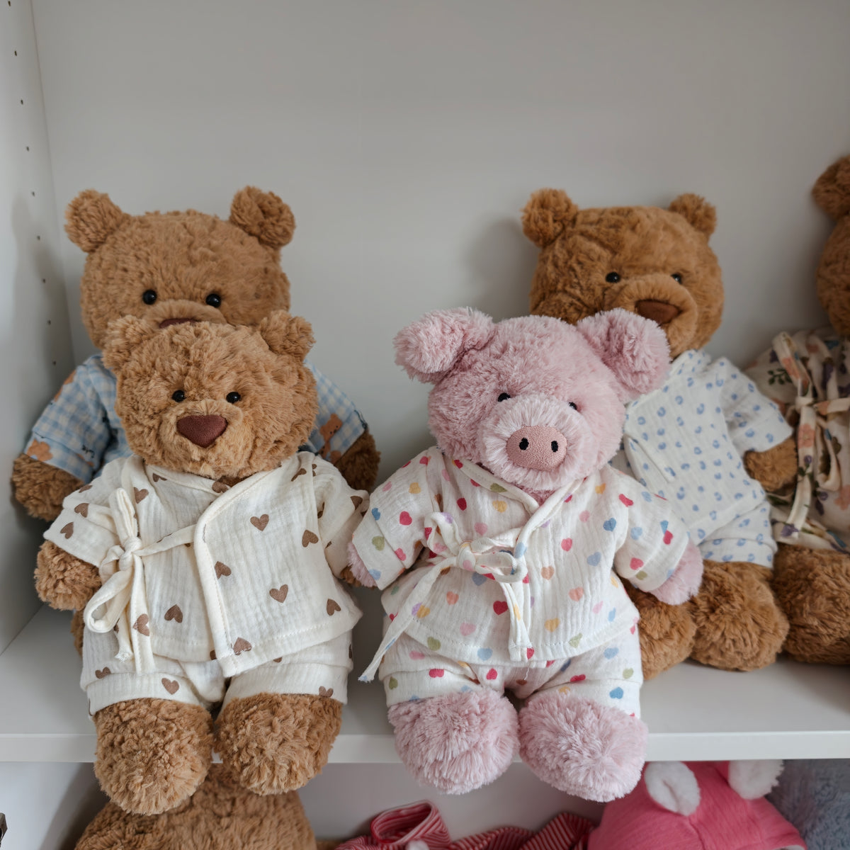 Handmade Cotton Pajama Set for Teddy Bears – Cozy Sleepwear (Clothing Only)