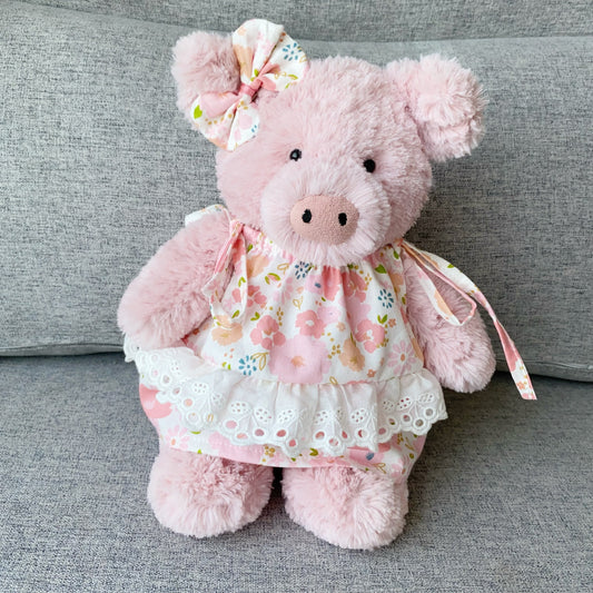 Cute Floral Tie Strap Dress for Plush Bears (Clothing Only, Bear Not Included)