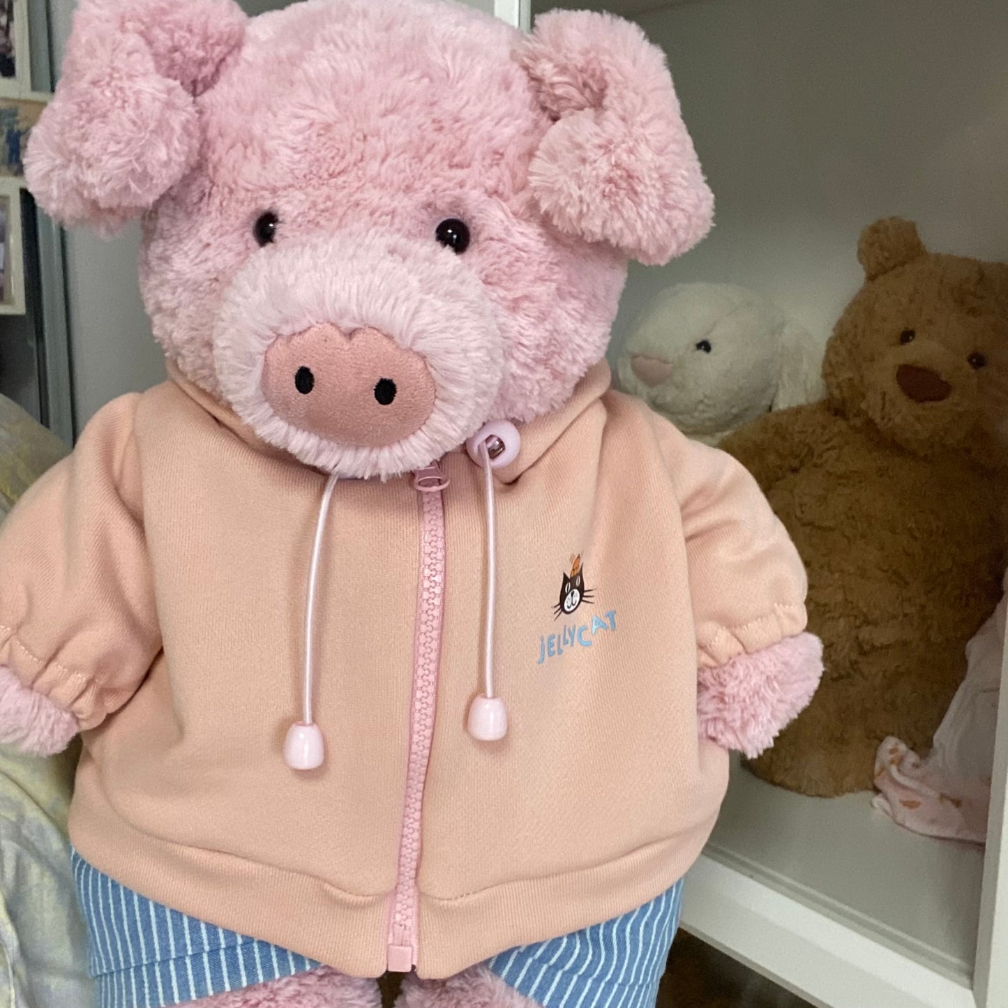 Handmade Bear & Pig Hoodie Jacket Set (Clothes Only, Plush Toy Not Included)