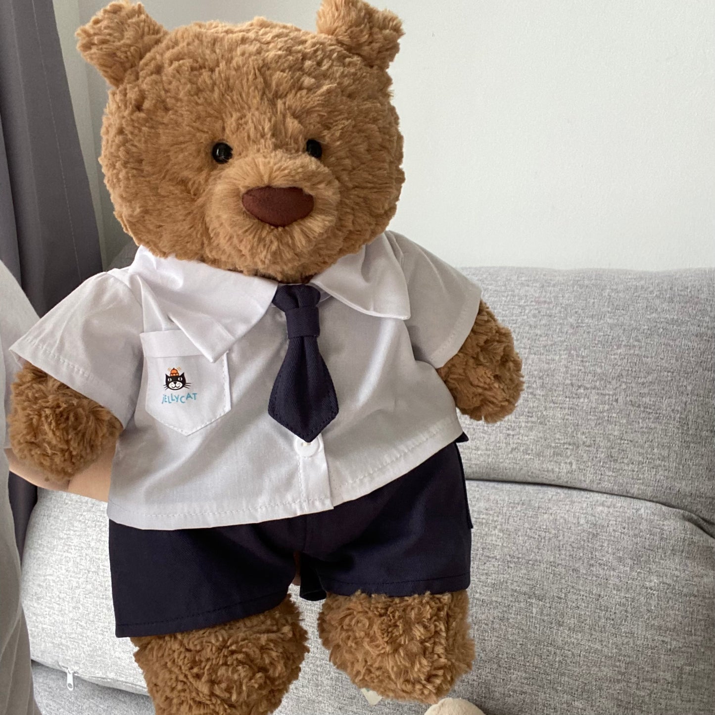 Handmade Cute Teddy Bear Shirt Uniform Outfit Set – Clothing Only, Plush Toy Not Included
