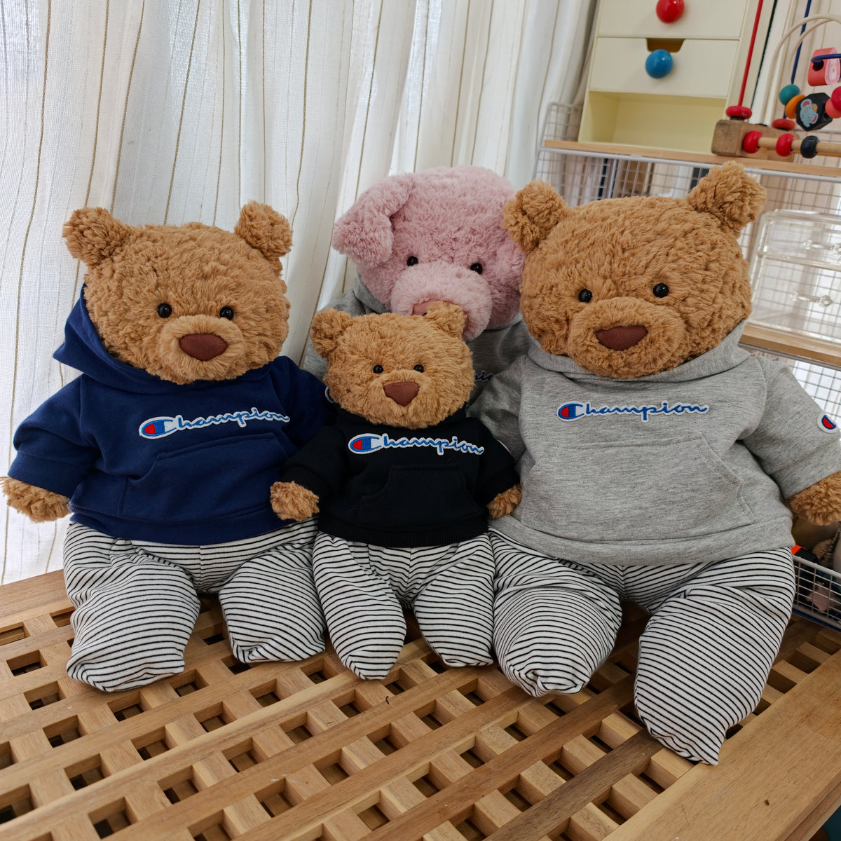 Handmade Cute Teddy Bear Hoodie Set – Plush Bear Outfit (Clothing Only)