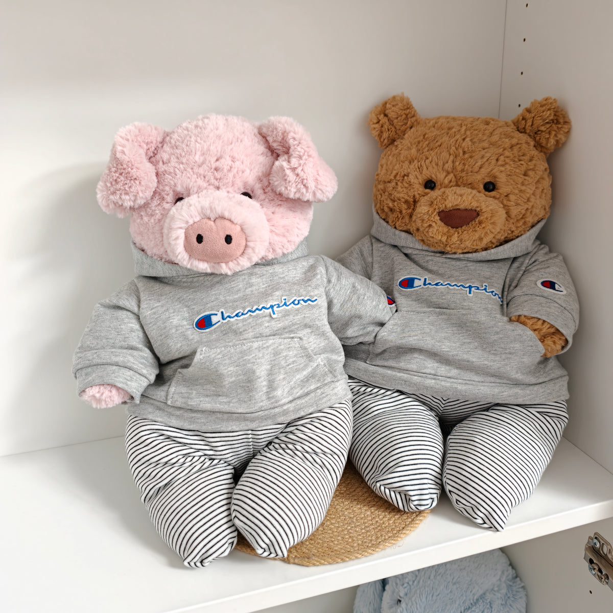 Handmade Cute Teddy Bear Hoodie Set – Plush Bear Outfit (Clothing Only)